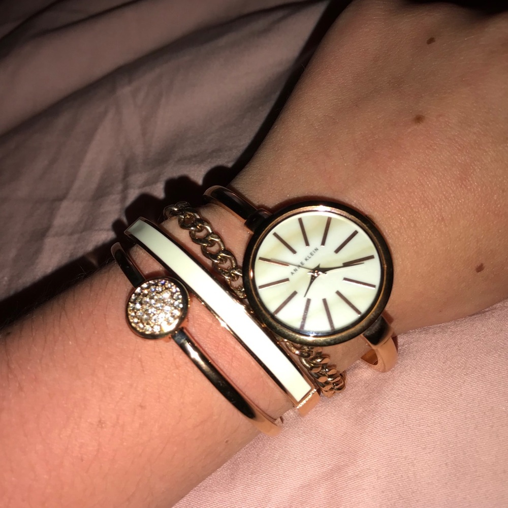 Anne Klein Bangle Watch and Bracelet Set